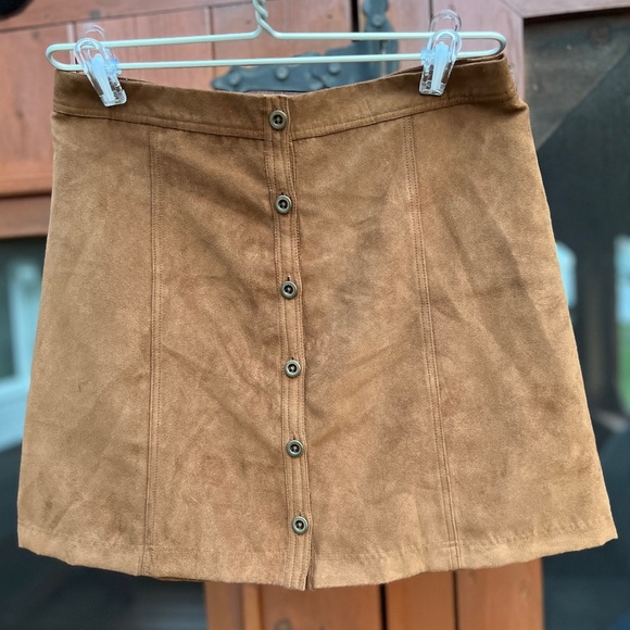 Hollister Brown Button-Front Skirt 7 BNWT - Picture 1 of 5